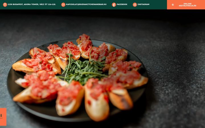 Screenshot of buenakitchenandbar.hu