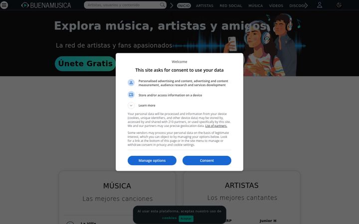 Screenshot of buenamusica.com