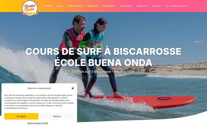 Screenshot of buenaondasurfbiscarrosse.com