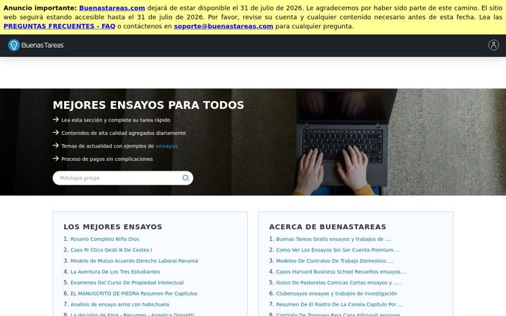 Screenshot of buenastareas.com