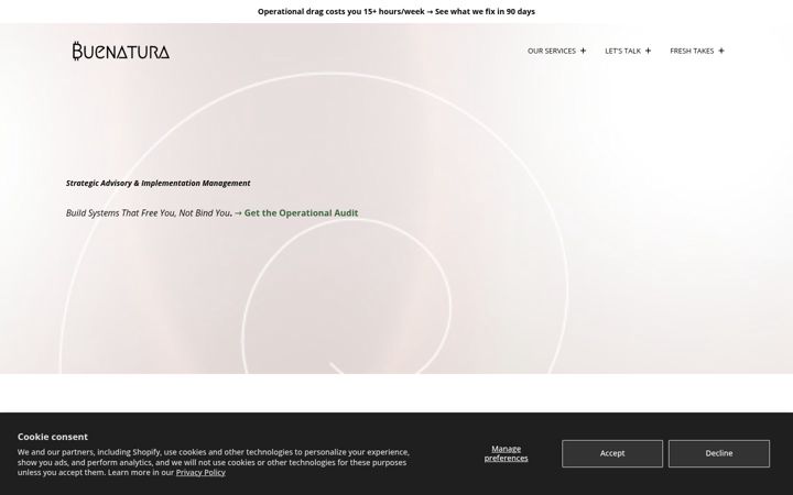 Kuvakaappaus sivustosta buenatura.org