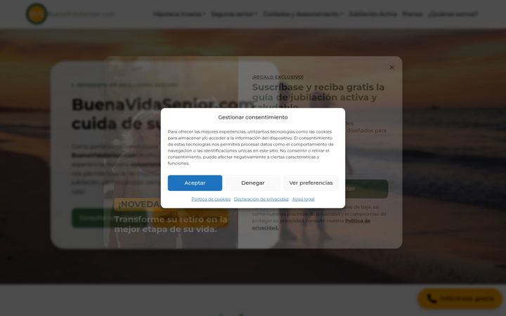 Screenshot of buenavidasenior.com