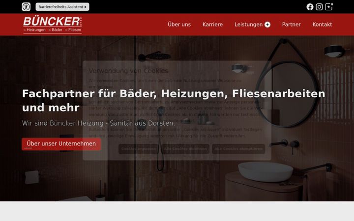 Screenshot van buencker.de
