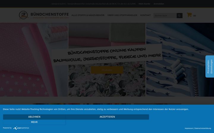 Screenshot of buendchenstoffe.de