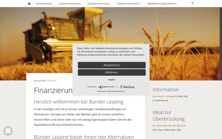 Screenshot of buender-leasing.de
