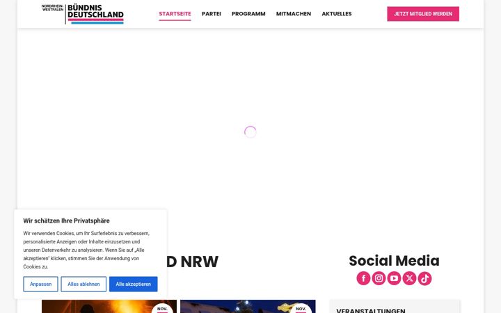 Screenshot of buendnis-nrw.de