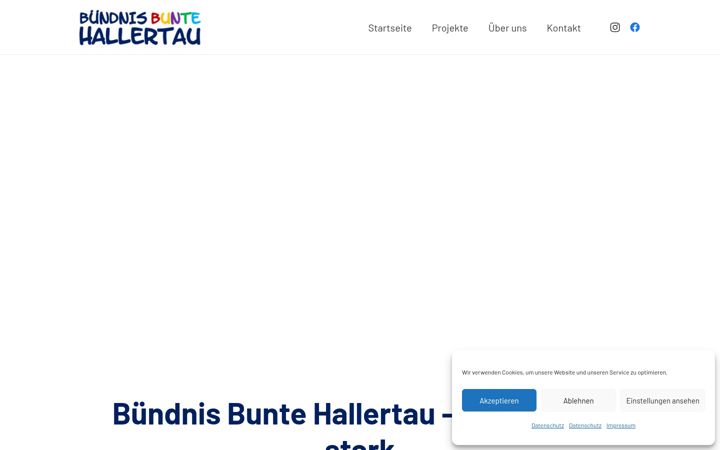 Skjámynd af buendnisbuntehallertau.de