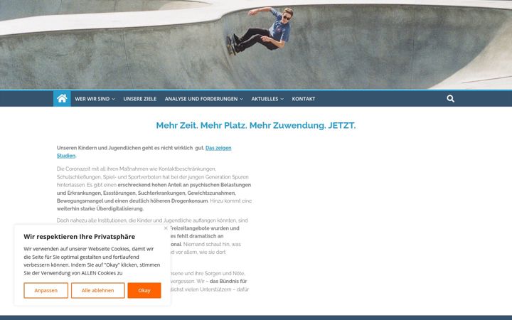 Screenshot of buendniskinderjugend.de