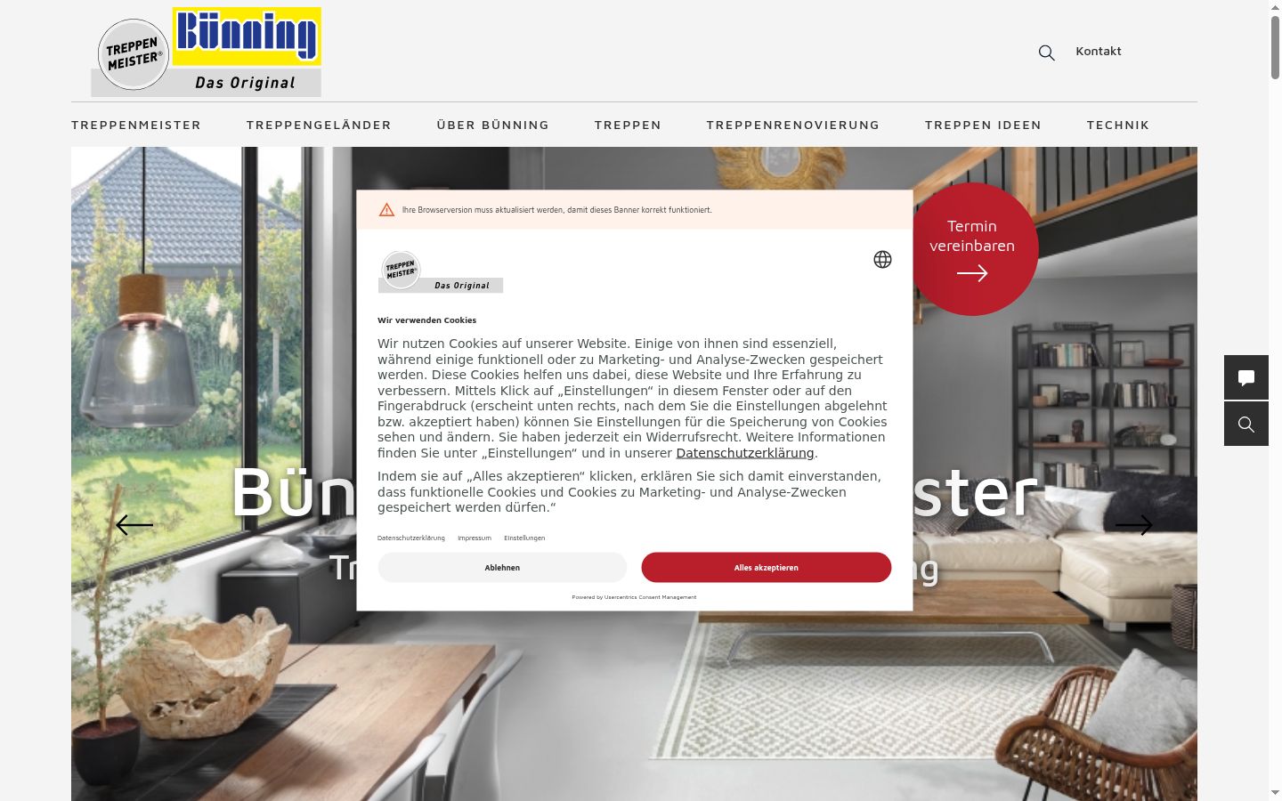 Screenshot tal-banner tal-kunsens muri qabel kwalunkwe interazzjoni