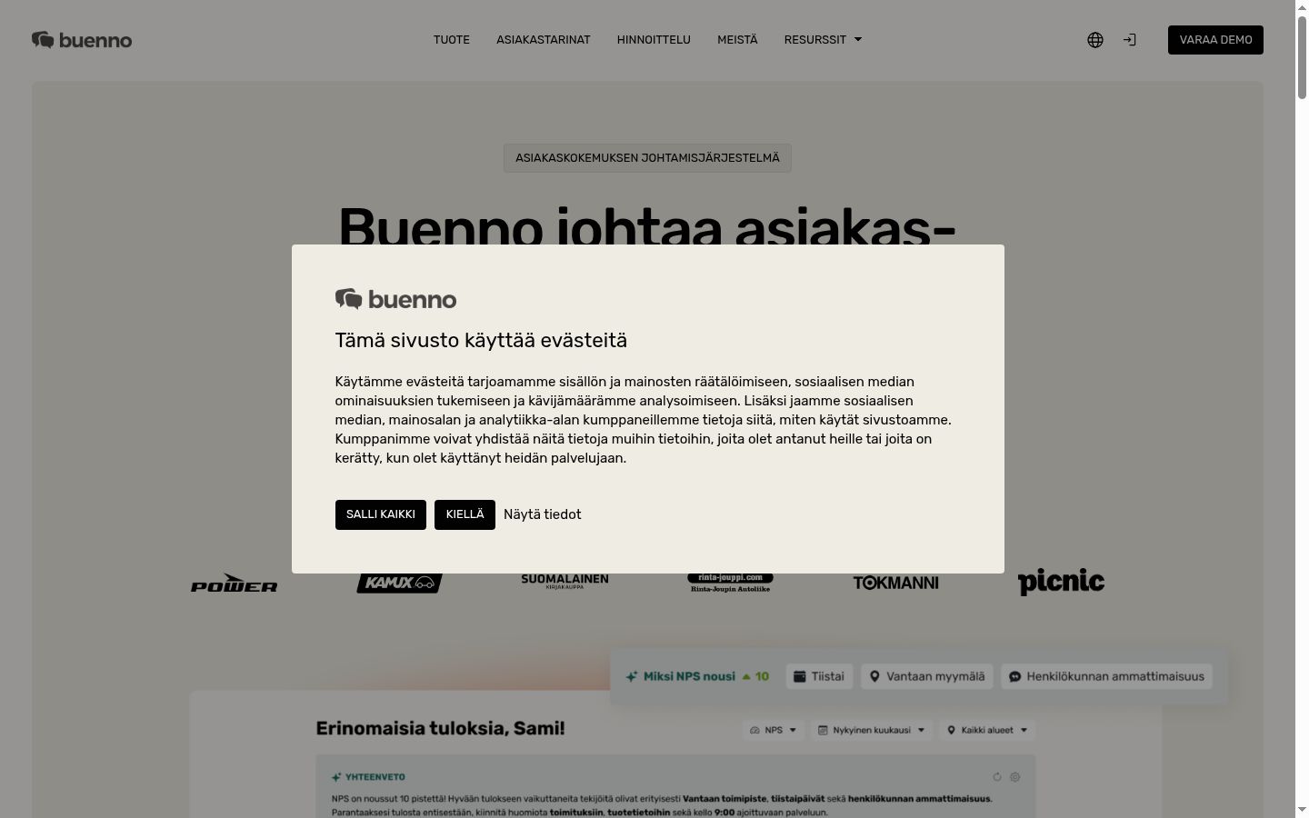 Screenshot of the consent banner shown before any interaction