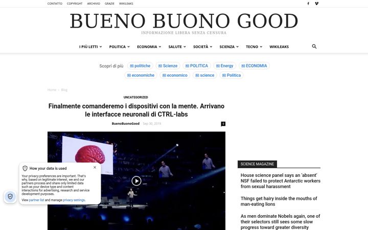 Screenshot of buenobuonogood.com