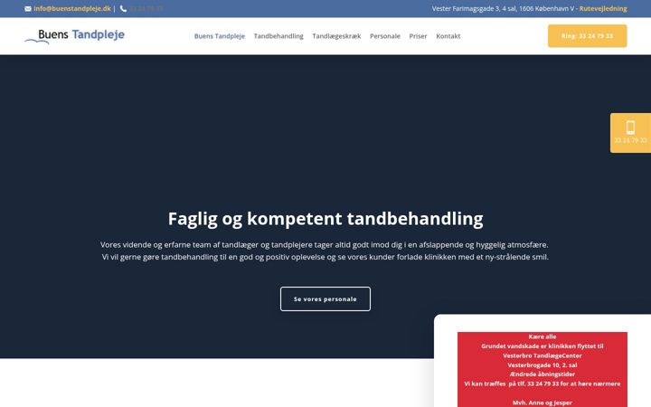 Screenshot of buenstandpleje.dk