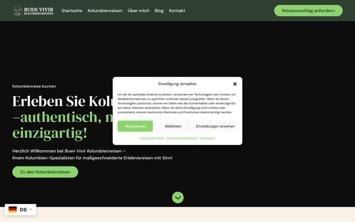 Ekrānuzņēmums no buenvivir-kolumbienreisen.de