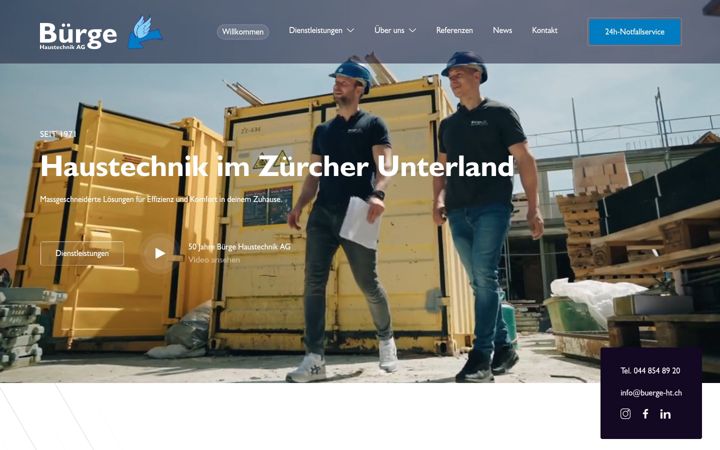 Screenshot of buerge-haustechnik.ch