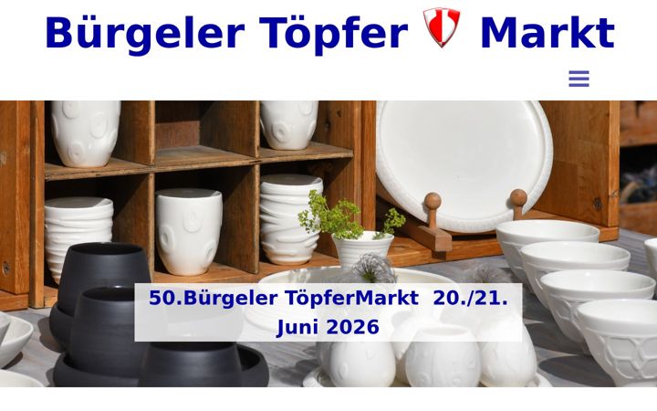 Screenshot of buergeler-toepfermarkt.de