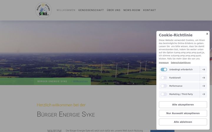 Ekrānuzņēmums no buerger-energie-syke.de