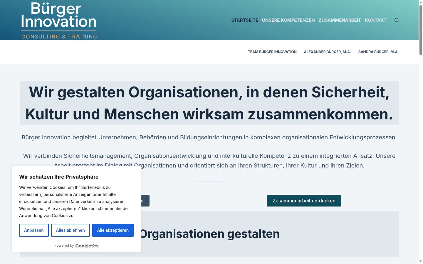 Screenshot del banner di consenso mostrato prima di qualsiasi interazione