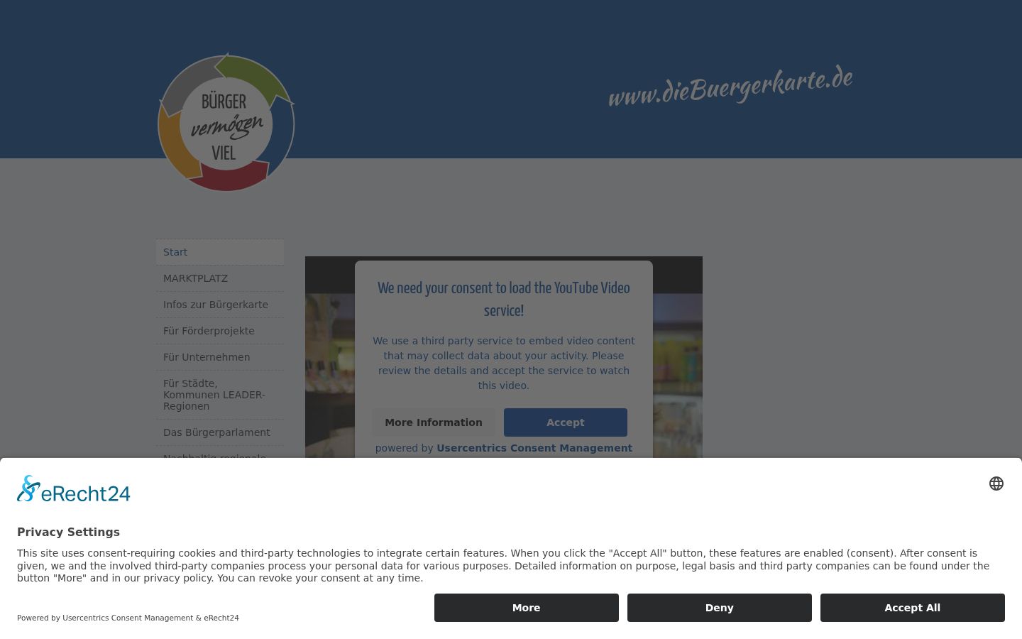 Screenshot of the consent banner shown before any interaction