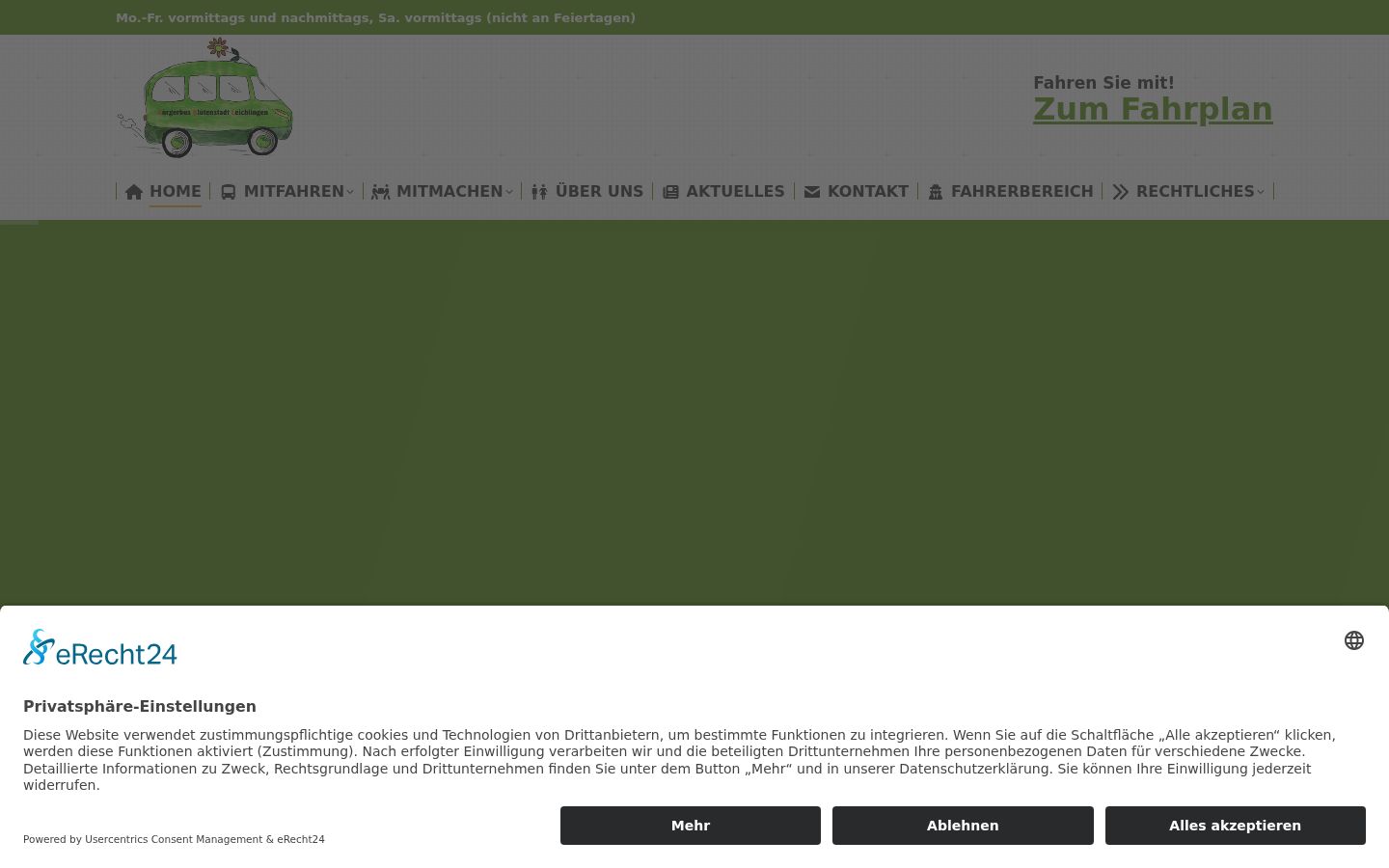 Screenshot of the consent banner shown before any interaction