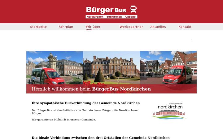 Ekrānuzņēmums no buergerbus-nordkirchen.de