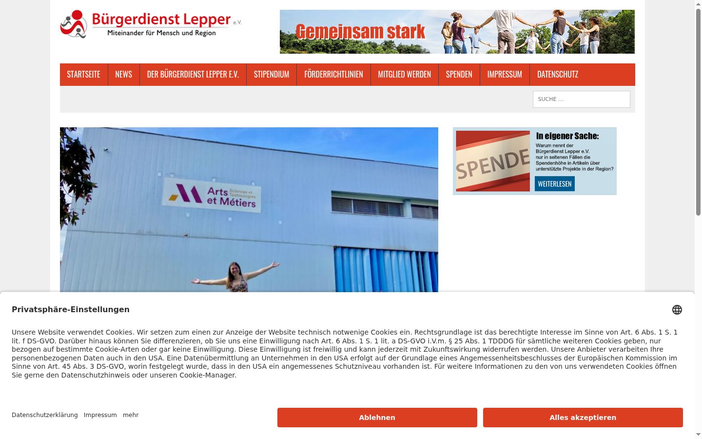 Screenshot of the consent banner shown before any interaction