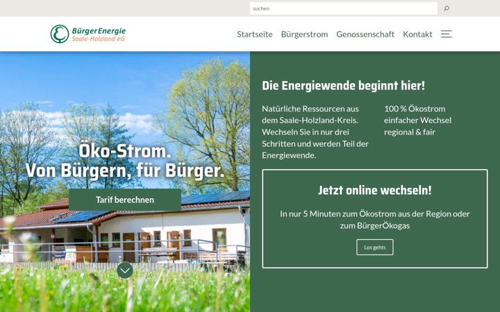 Ekraanipilt saidist buergerenergie-saale-holzland.de