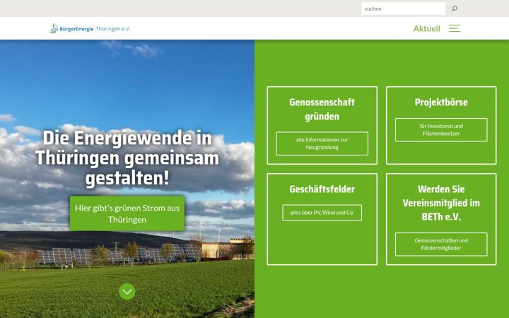 Ekraanipilt saidist buergerenergie-thueringen.de