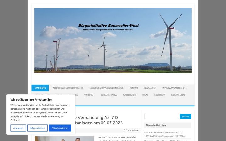 Screenshot of buergerinitiative-baesweiler-west.de