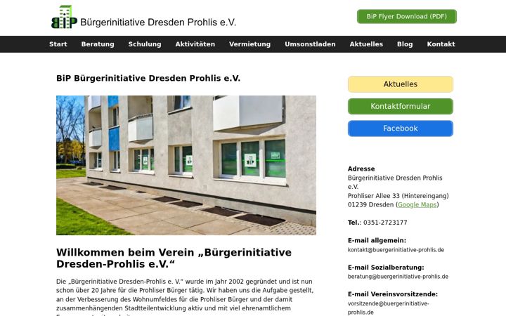 Screenshot of buergerinitiative-prohlis.de