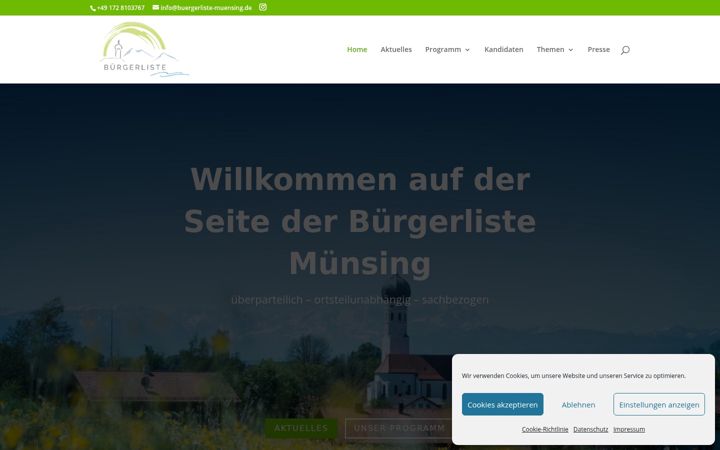 Skärmbild av buergerliste-muensing.de