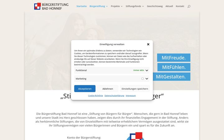 Screenshot of buergerstiftung-badhonnef.de