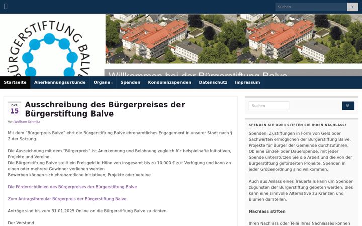Screenshot of buergerstiftung-balve.org