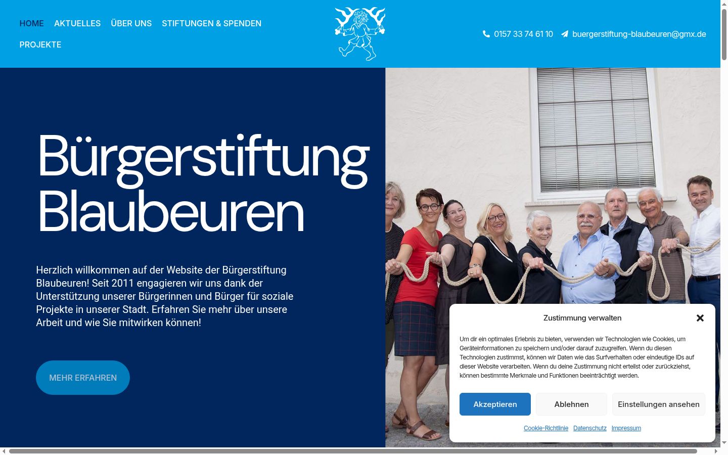 Screenshot of the consent banner shown before any interaction