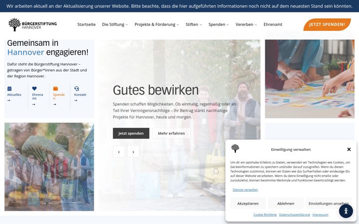 Screenshot of buergerstiftung-hannover.de