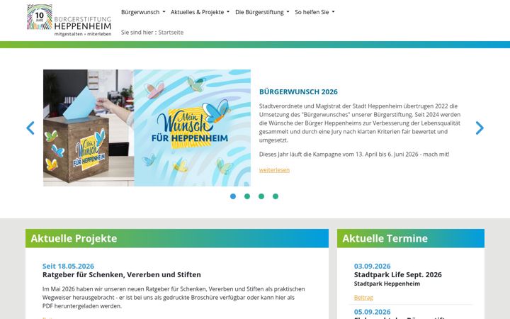 Screenshot of buergerstiftung-heppenheim.de