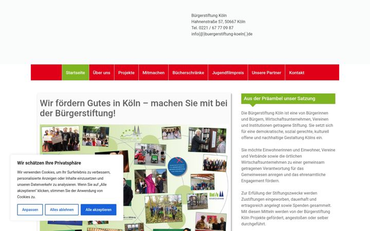 Zrzut ekranu buergerstiftung-koeln.de
