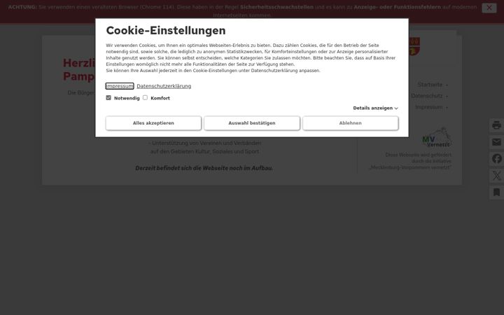 Screenshot of buergerstiftung-pampow.de