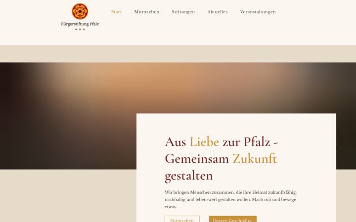 Snímek obrazovky buergerstiftung-pfalz.de