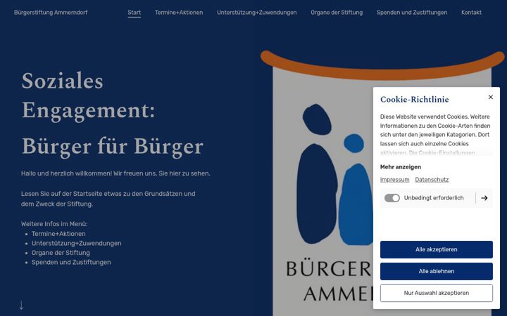 Screenshot of buergerstiftungammerndorf.de