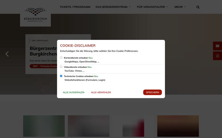 Snímek obrazovky buergerzentrum.net