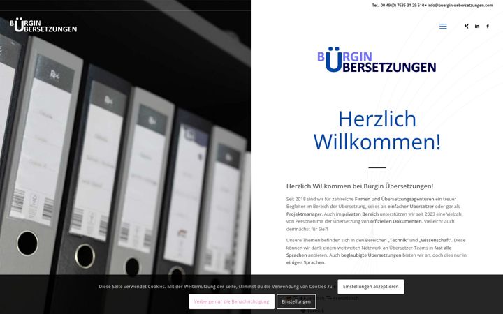 Screenshot of buergin-uebersetzungen.com