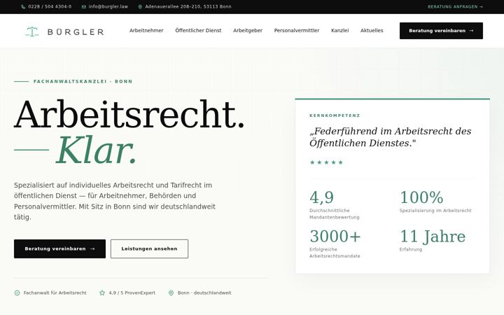 Screenshot of buergler.eu