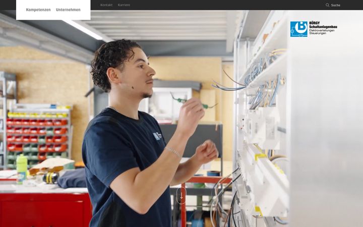 Screenshot of buergy-schaltanlagenbau.ch