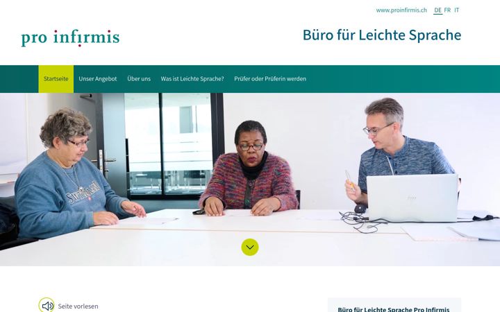 Screenshot of buero-leichte-sprache.ch
