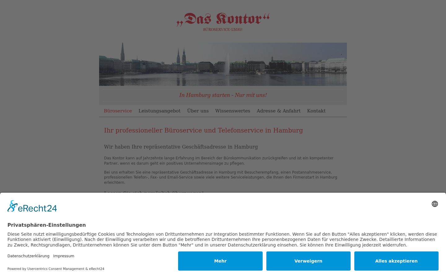 Screenshot del banner di consenso mostrato prima di qualsiasi interazione