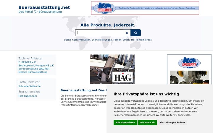 Snímek obrazovky bueroausstattung.net