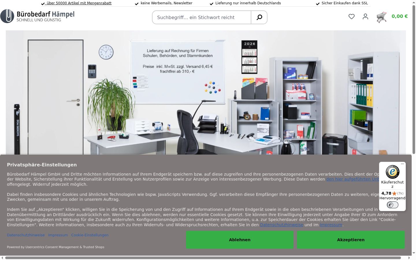 Screenshot tal-banner tal-kunsens muri qabel kwalunkwe interazzjoni