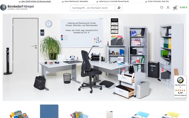 Screenshot of buerobedarf-haempel.de