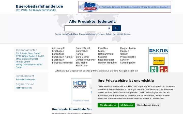 Screenshot of buerobedarfshandel.de