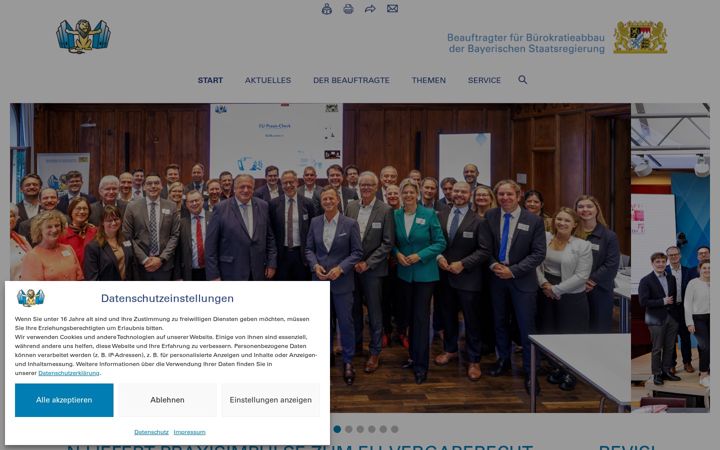 Screenshot of buerokratieabbau-bayern.de
